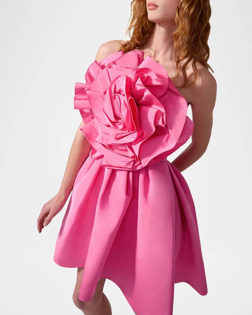 Flower Strapless Mini Dress