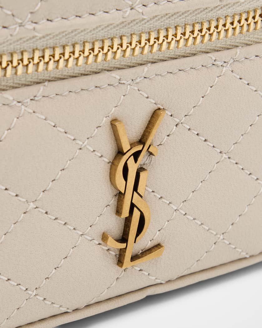 Micro Vanity Top-Handle Bag in Quilted Leather 