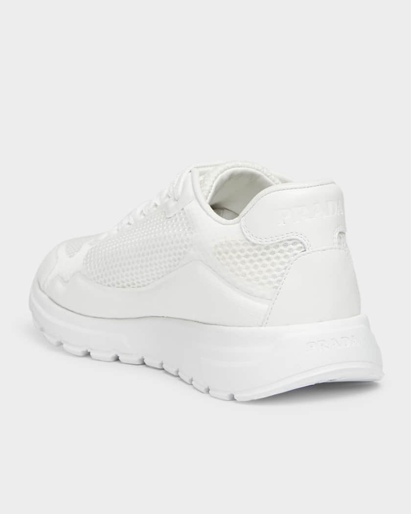 Rete Net Leather Lace-Up Sneakers