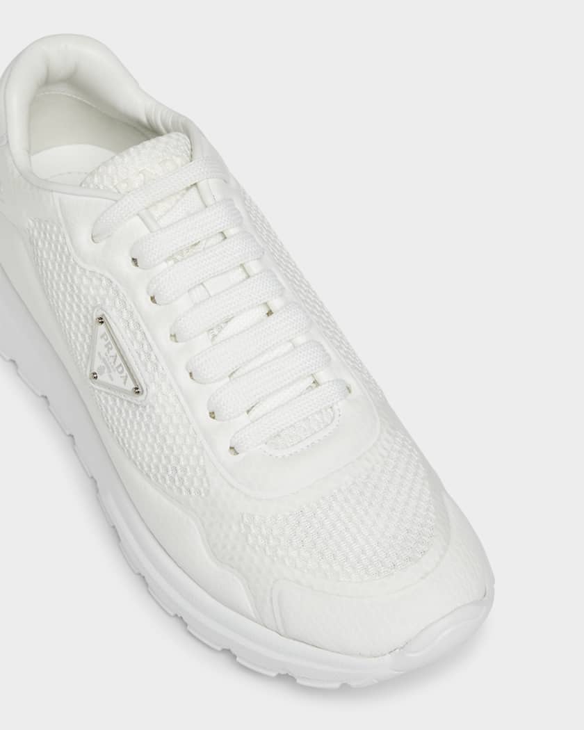 Rete Net Leather Lace-Up Sneakers