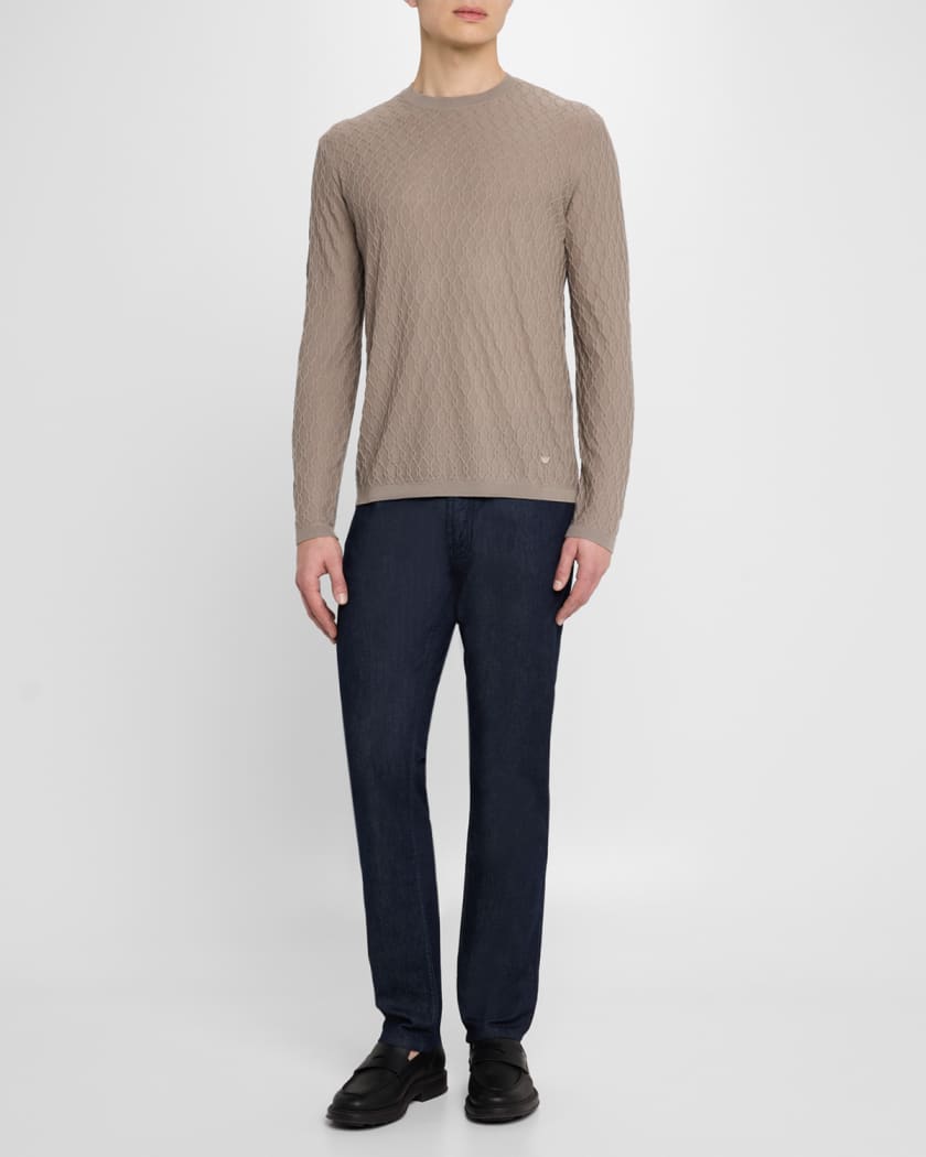 Men's Wool Textured Crewneck Sweater
