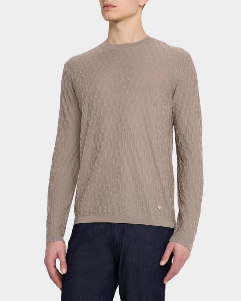 Men's Wool Textured Crewneck Sweater