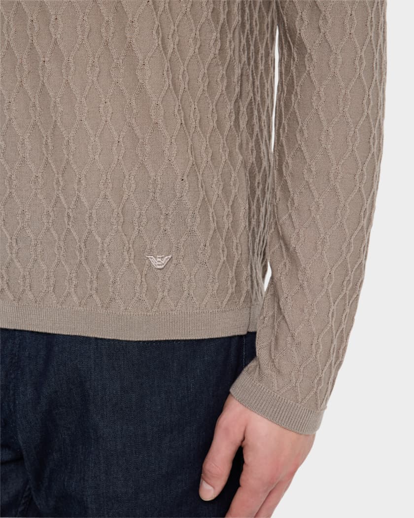 Men's Wool Textured Crewneck Sweater