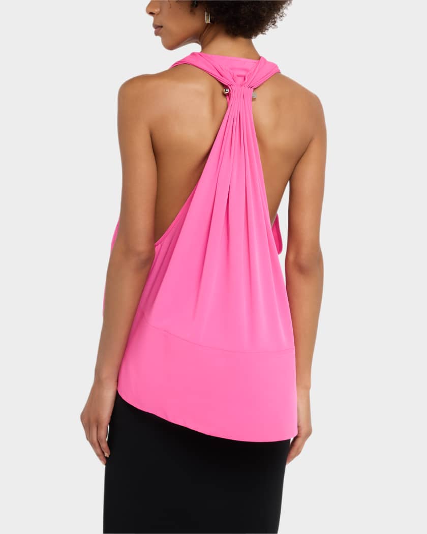 Le Norma V-Neck Gathered Tank Top