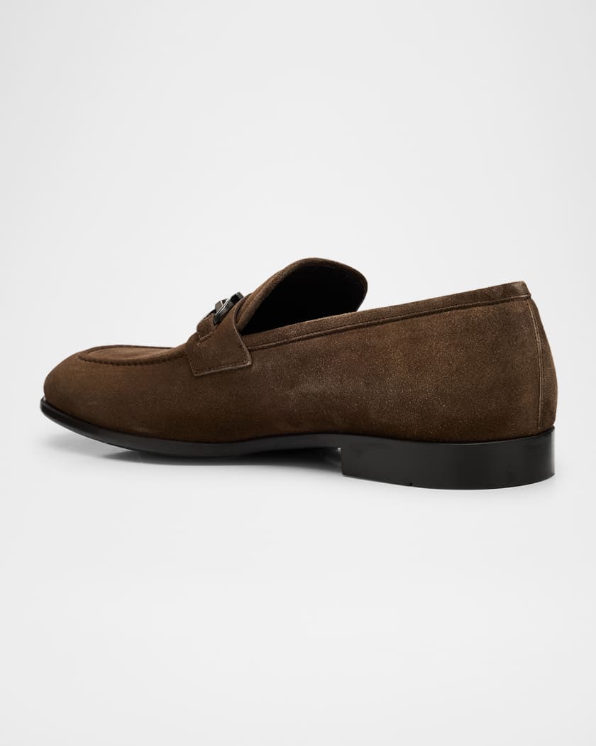 Men's Foster Suede Gancini-Bit Loafers