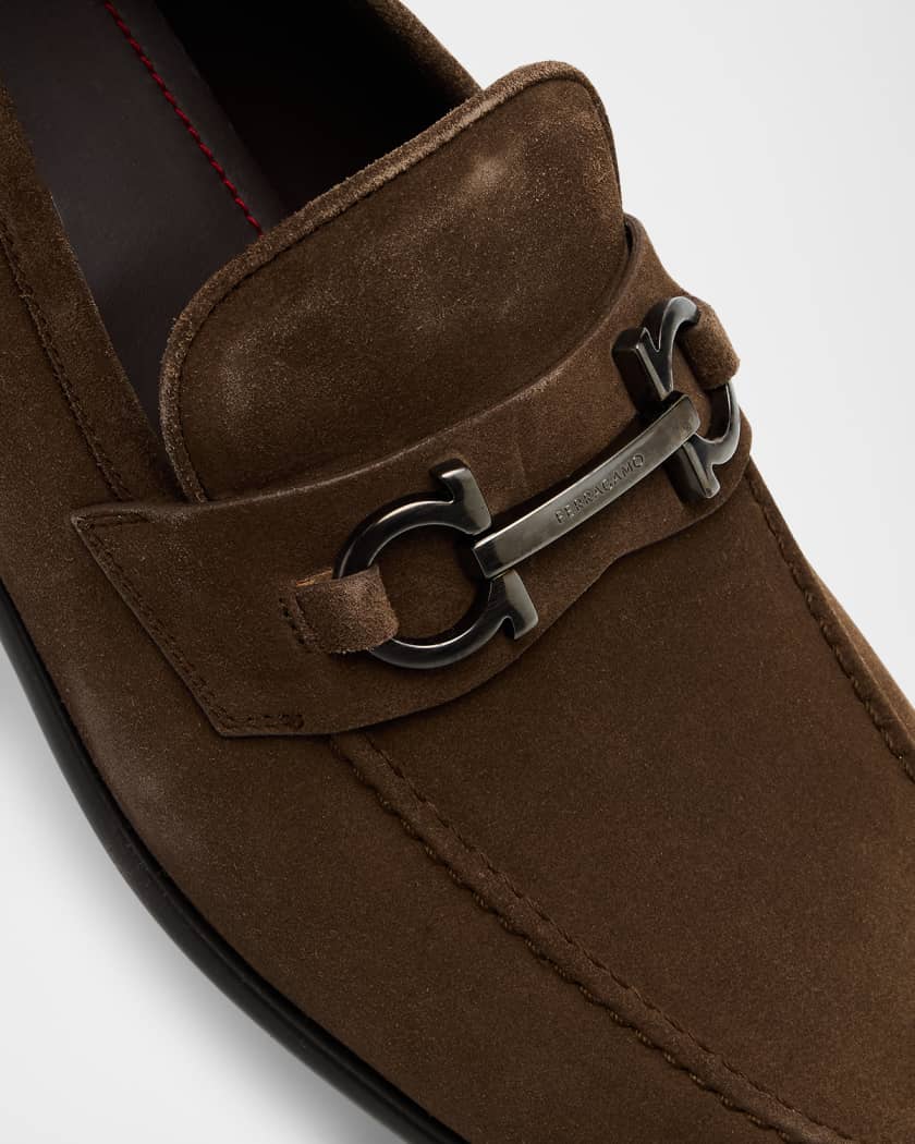 超特価SALE開催！ Foster Men's Ferragamo Suede Marcus Neiman | Loafers Gancini-Bit 靴