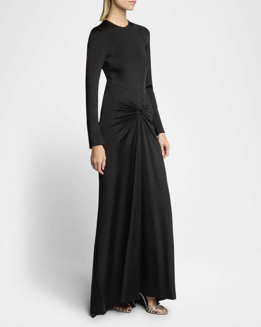 Gathered Long Sleeve Gown