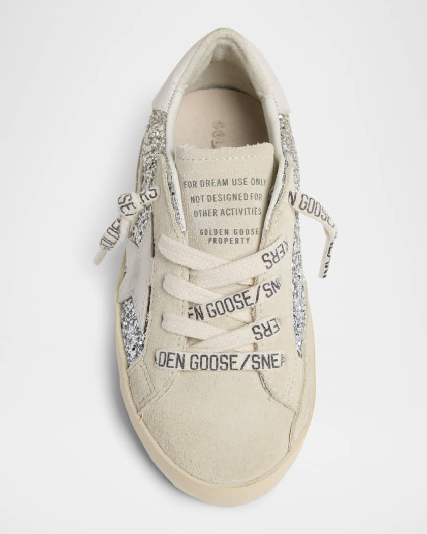 Girl's Super Star Glitter Leather Low-Top Sneakers, Toddler/Kids