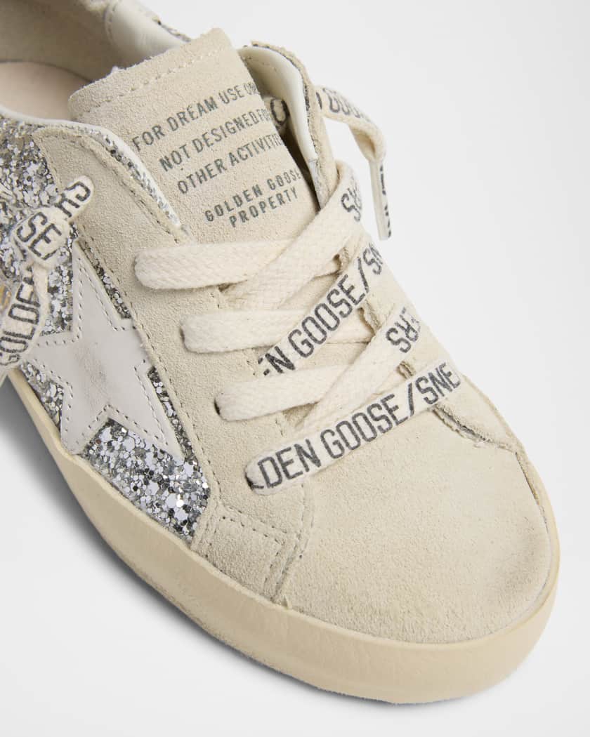 Girl's Super Star Glitter Leather Low-Top Sneakers, Baby/Toddlers