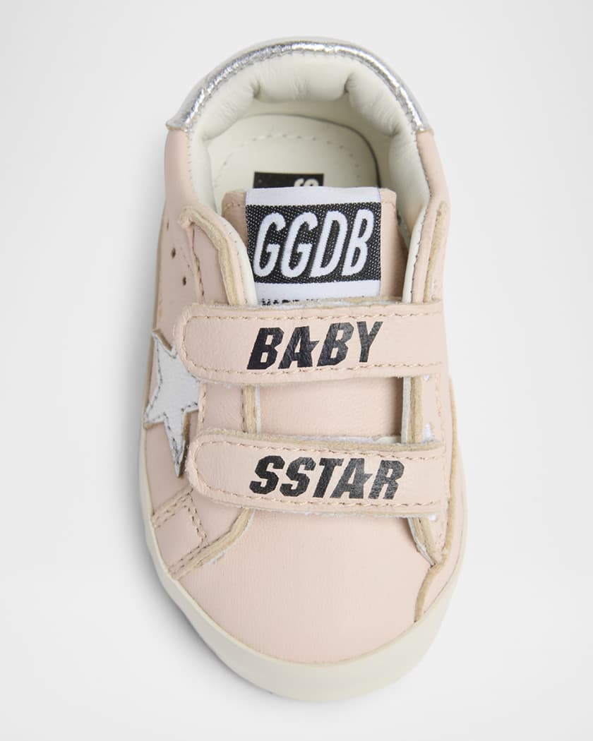 Girl's School Laminated Star Sneakers, Baby