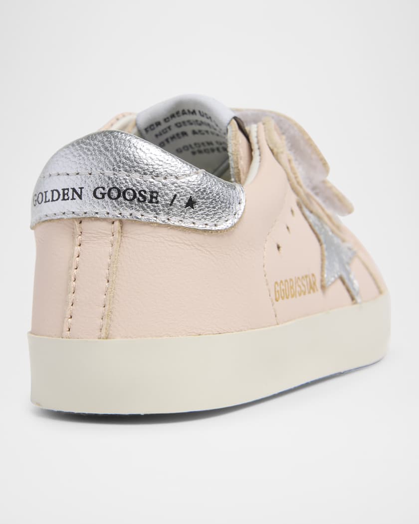 Girl's School Laminated Star Sneakers, Baby