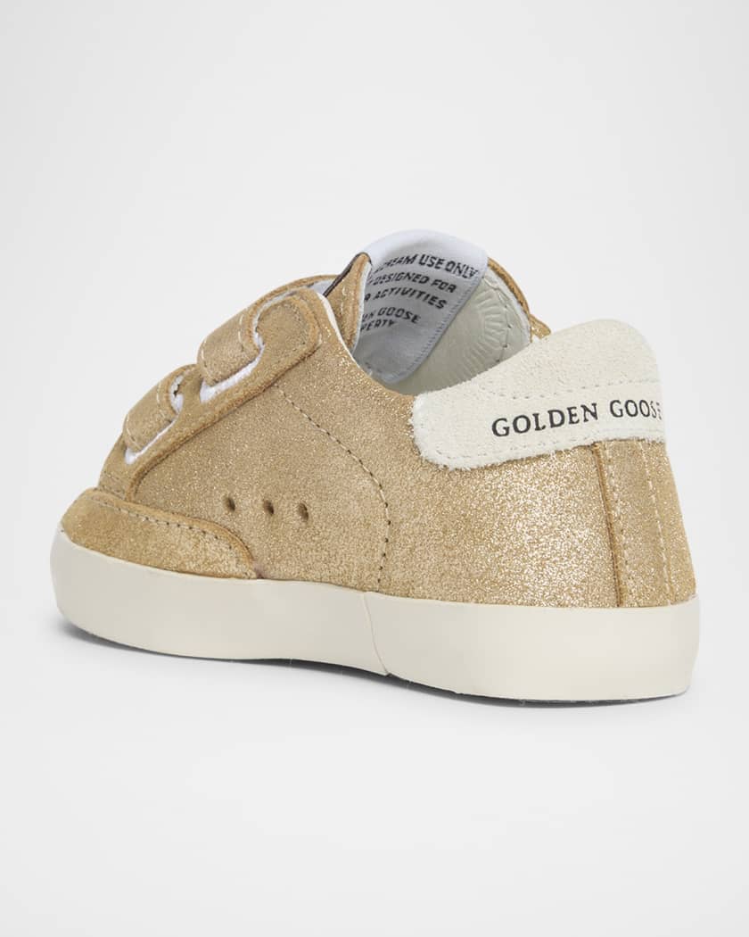 Girl's School Metallic Suede Star Sneakers, Baby