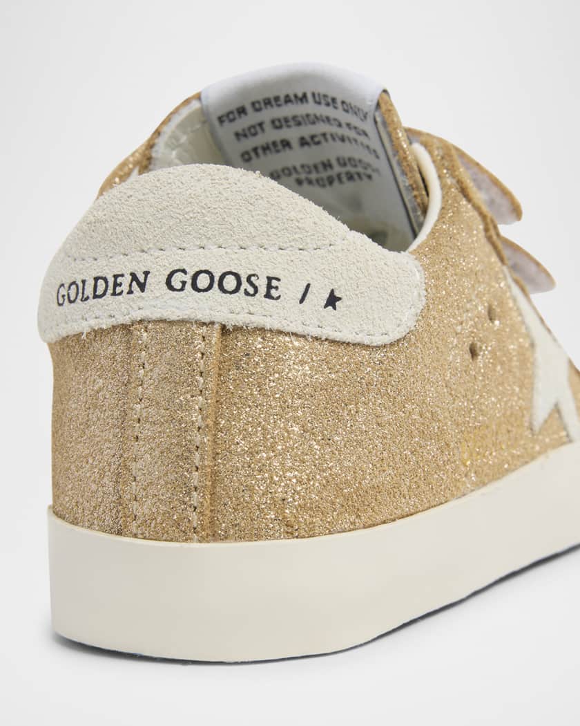 Girl's School Metallic Suede Star Sneakers, Baby