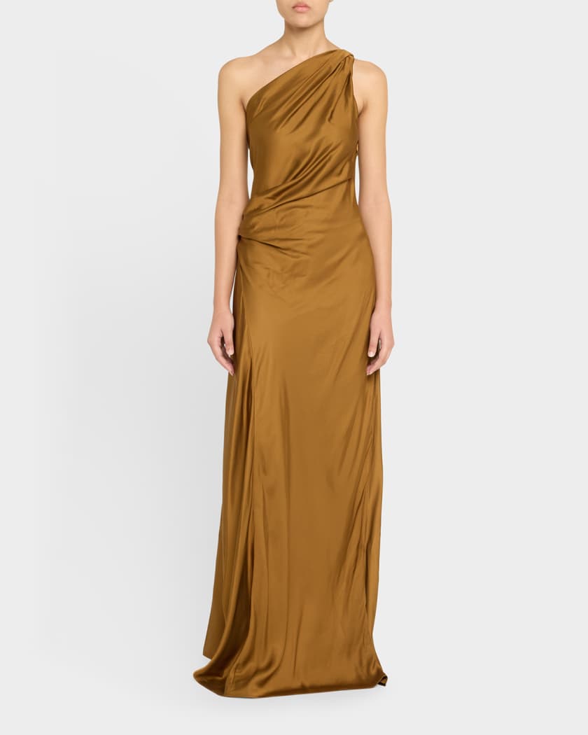 Aster One-Shoulder Satin Gown