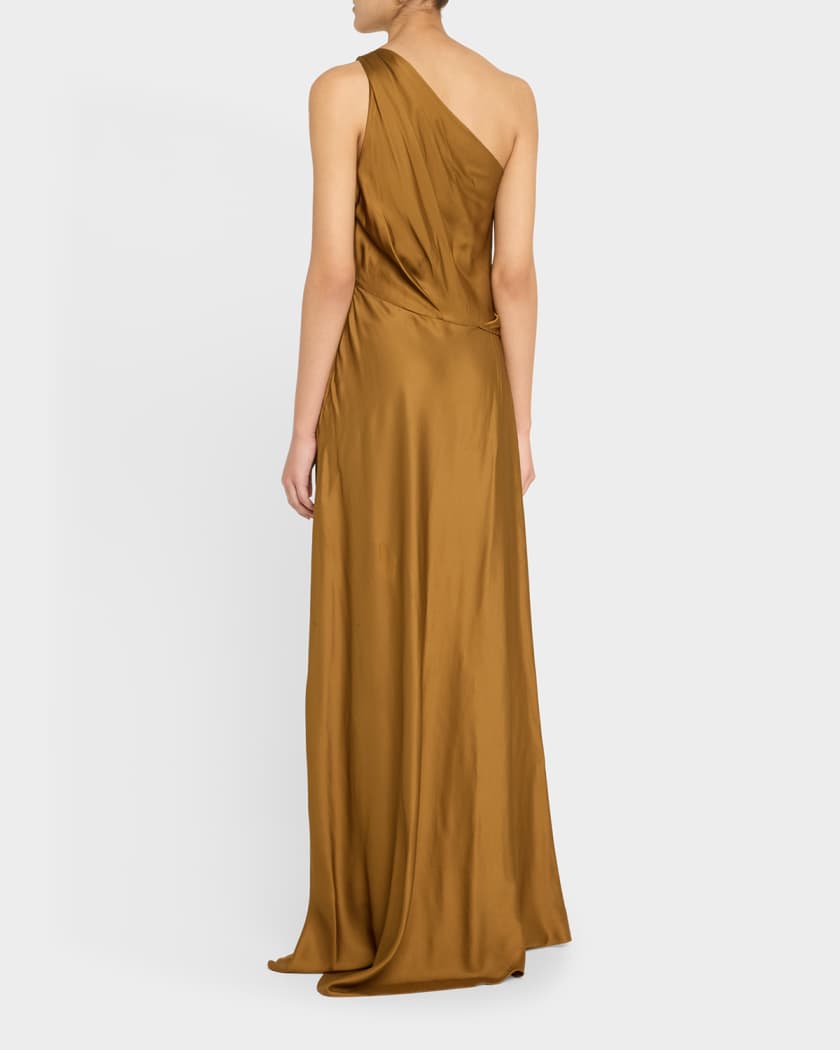 Aster One-Shoulder Satin Gown