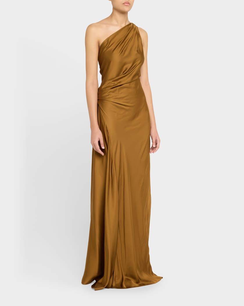 Aster One-Shoulder Satin Gown