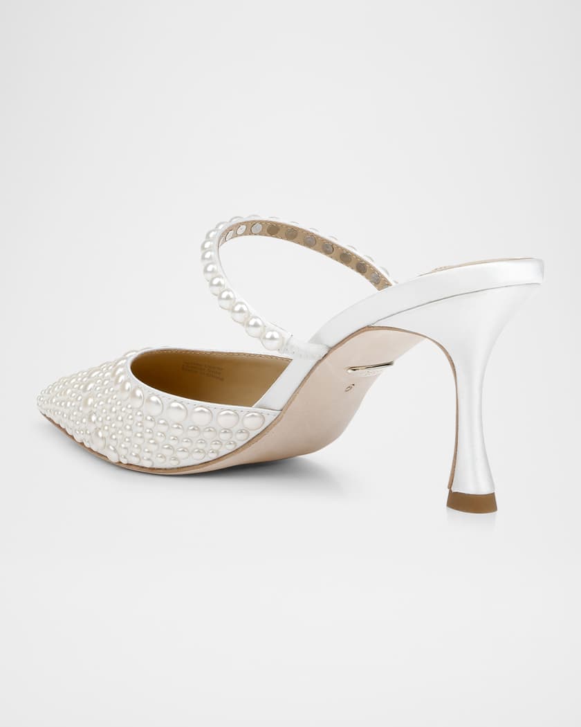 Duchess Pointed Pearly Mule Pumps