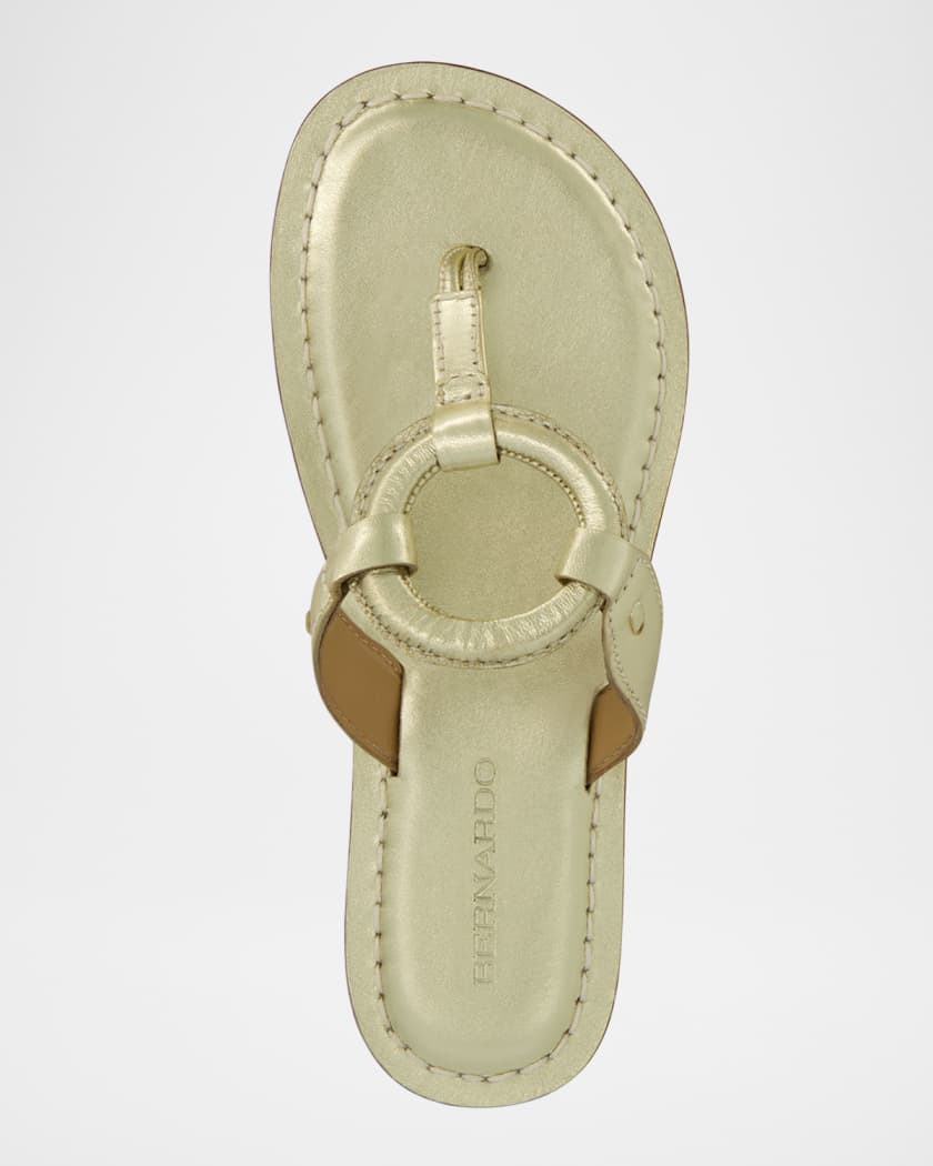 Bernardo Matrix Metallic Flat Thong Sandals Neiman Marcus