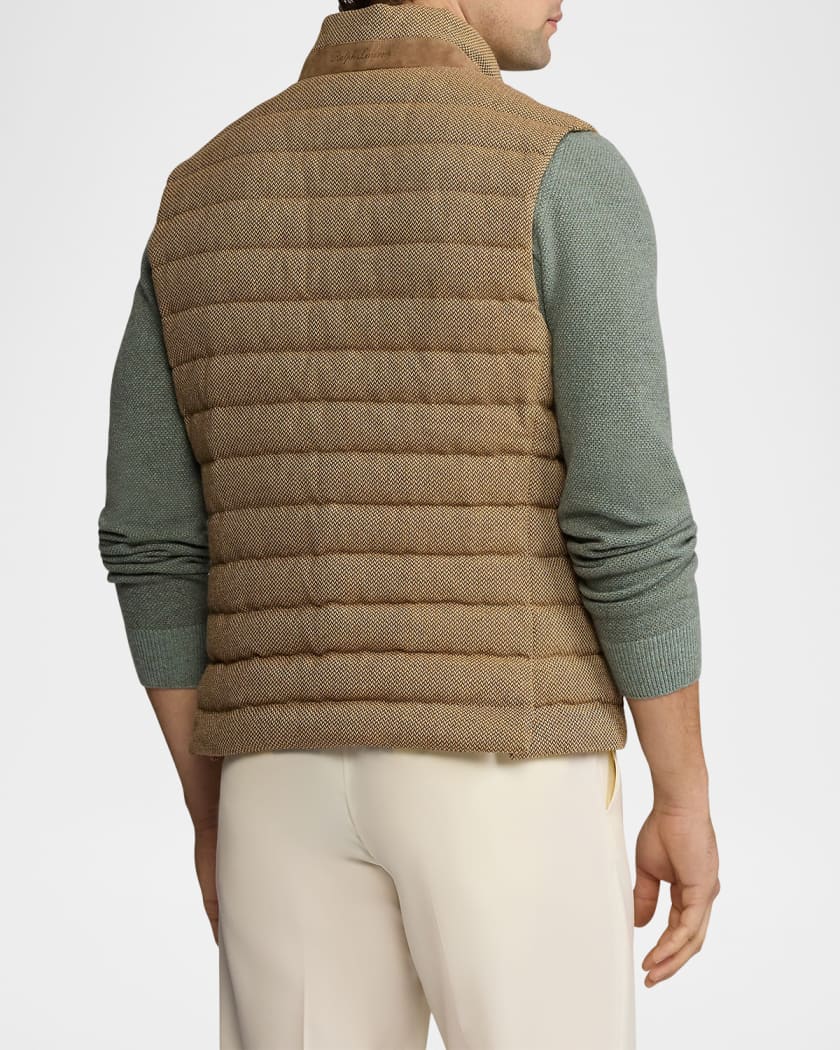 Men's Quilted Tweed Down Vest