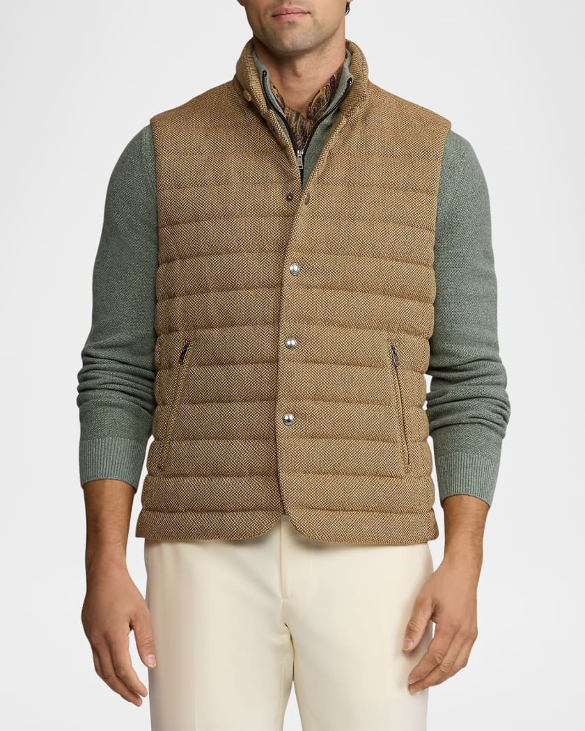 Men's Quilted Tweed Down Vest