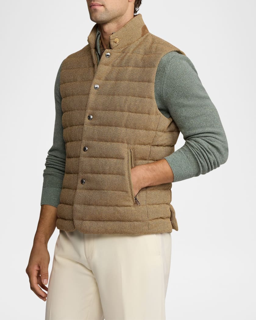 Men's Quilted Tweed Down Vest