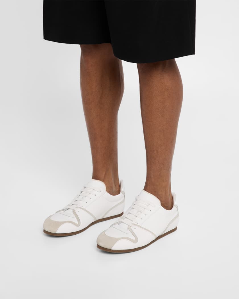 Men's Leather and Suede Low-Top Sneakers