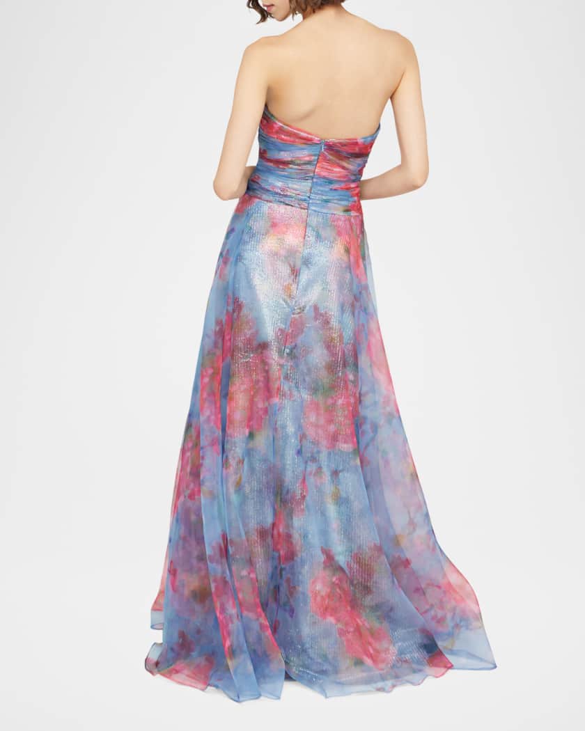 Giselle Strapless Metallic Organza Gown