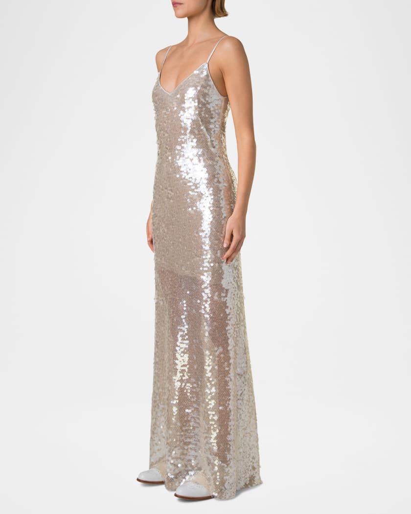 Sleeveless Sequin Gown
