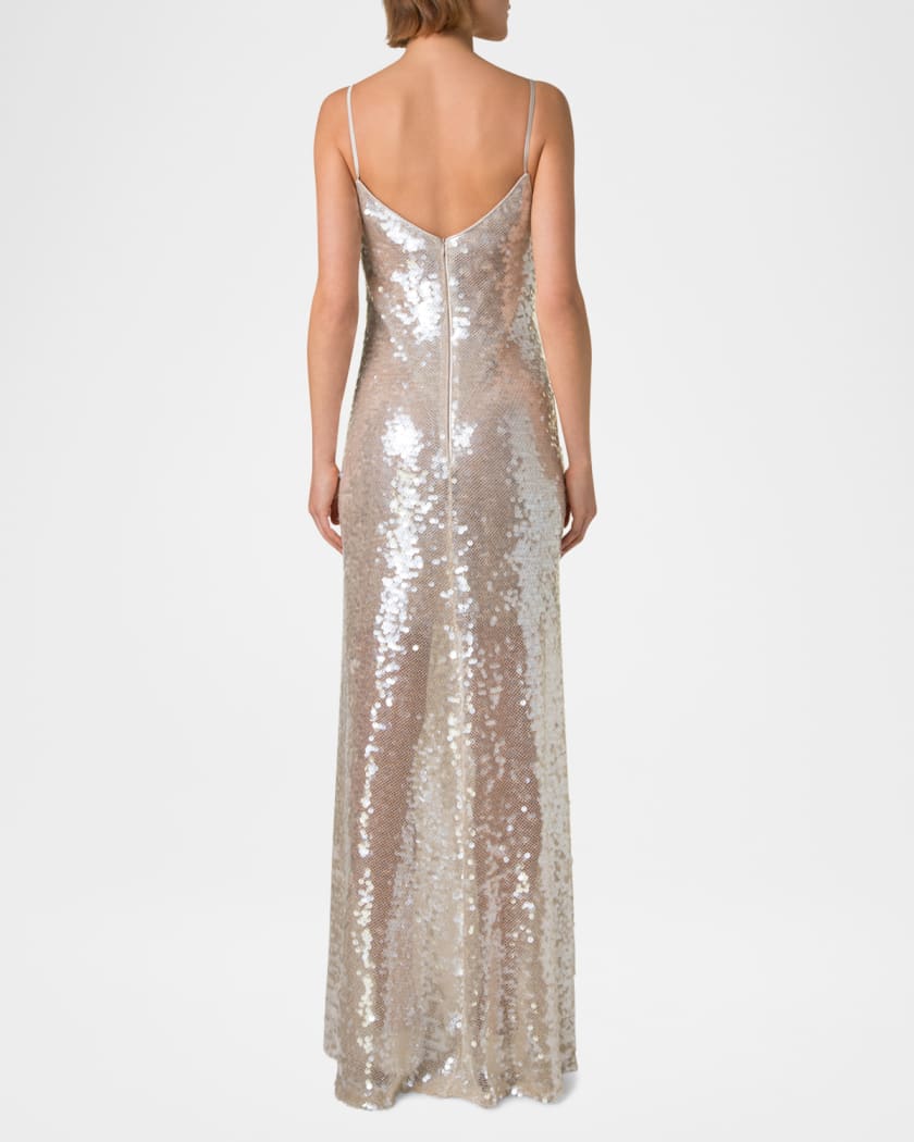 Sleeveless Sequin Gown