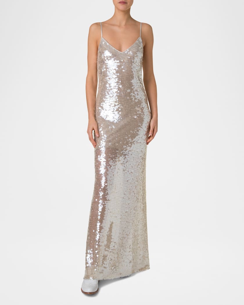 Sleeveless Sequin Gown