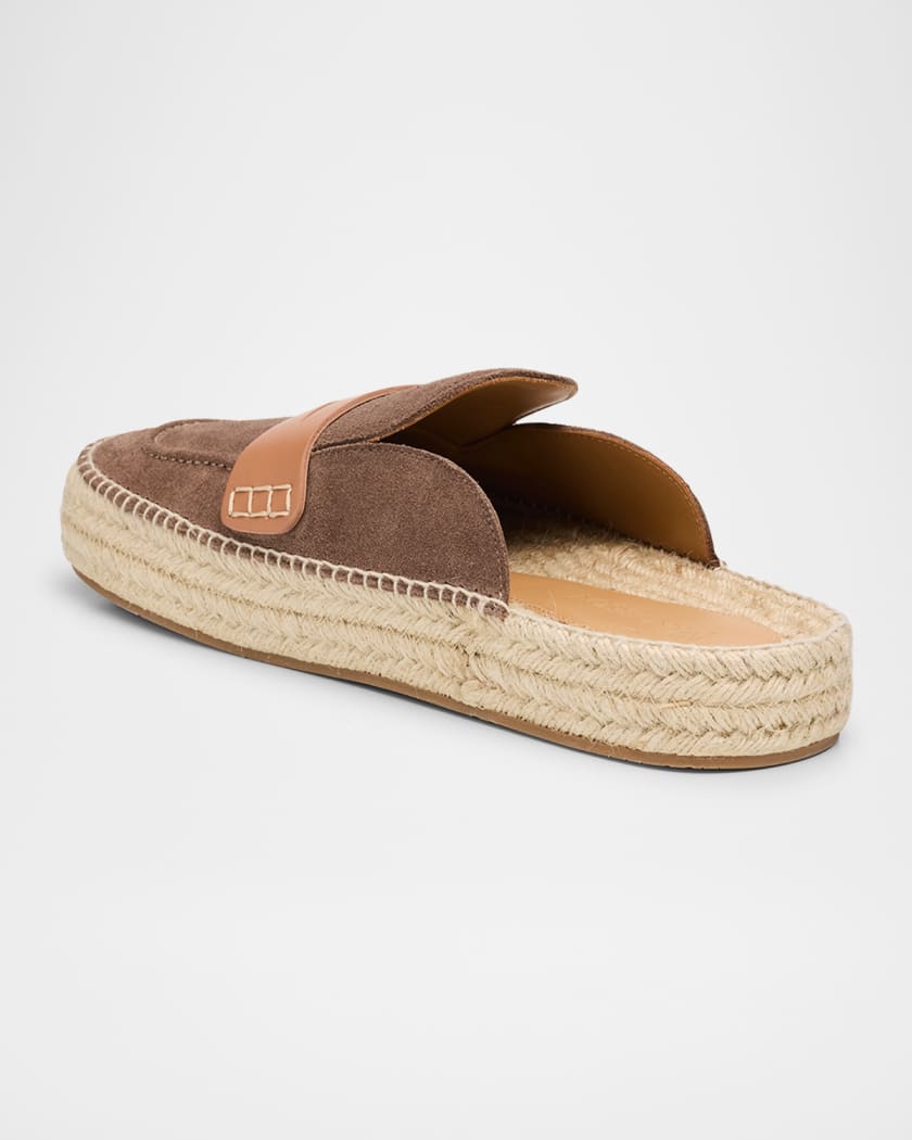 Men's Suede and Jute Espadrille Loafers