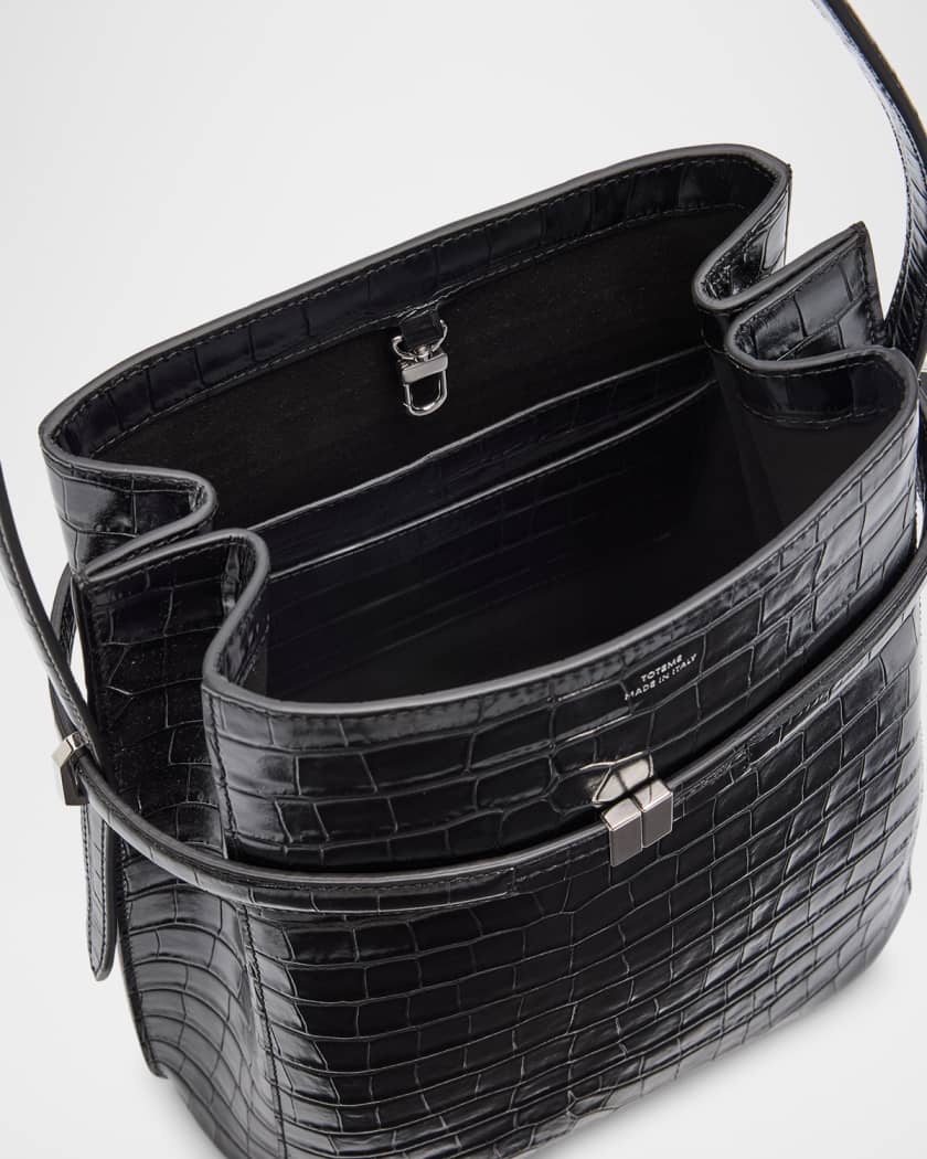 ショルダーバッグ・ポシェット Croc-Embossed Leather Bucket Bag Belted Croc-Embossed Leather Bucket Bag | Neiman Marcus