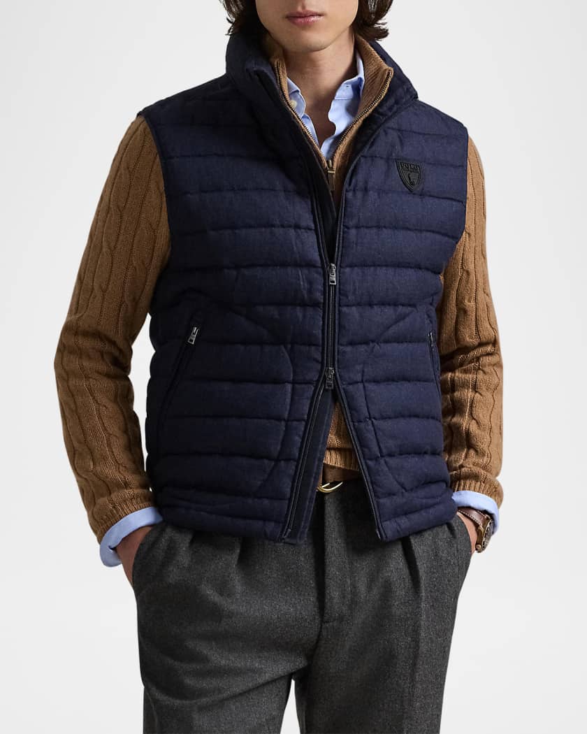 Men's Quilted Linen Down Vest