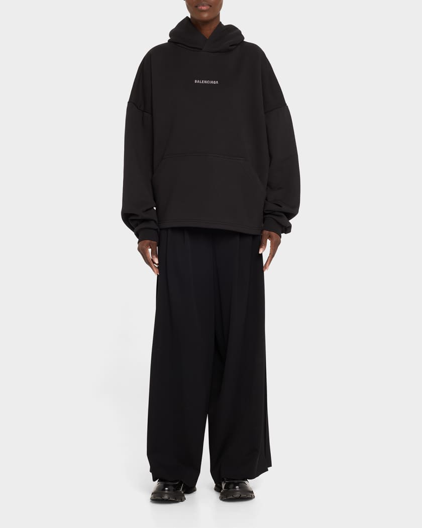 Balenciaga Logo Embellished Cropped Hoodie | Neiman Marcus