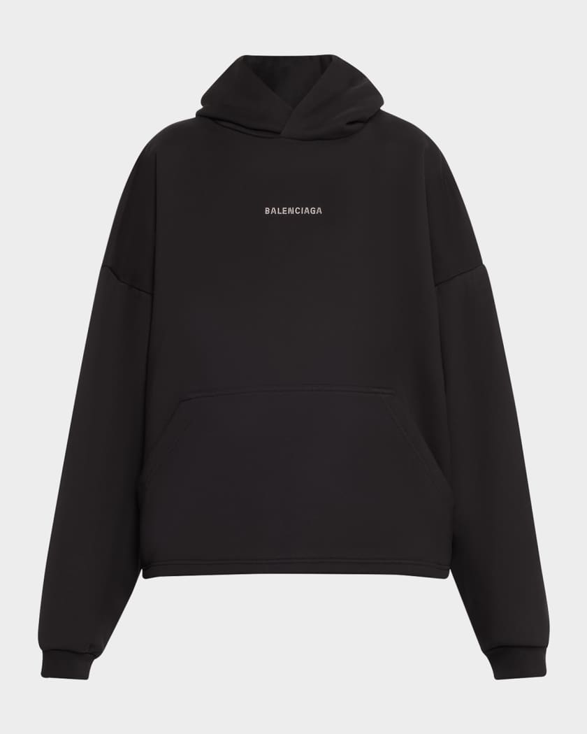 Balenciaga Logo Embellished Cropped Hoodie | Neiman Marcus