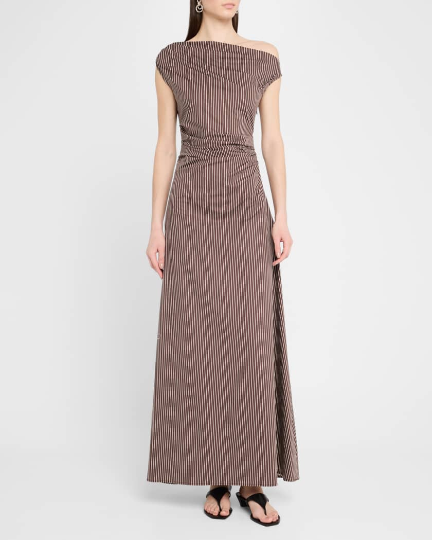 Phare Striped Asymmetric Maxi Dress