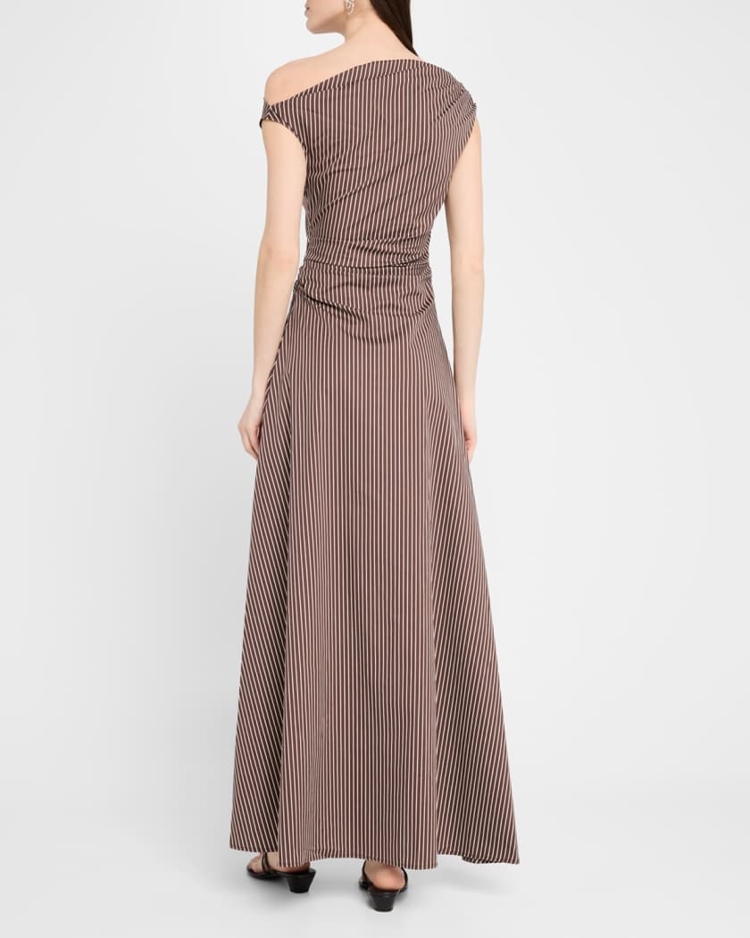 Phare Striped Asymmetric Maxi Dress