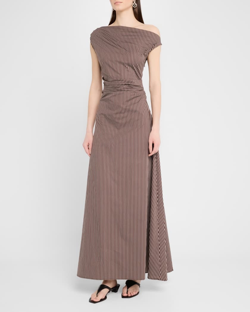 Phare Striped Asymmetric Maxi Dress