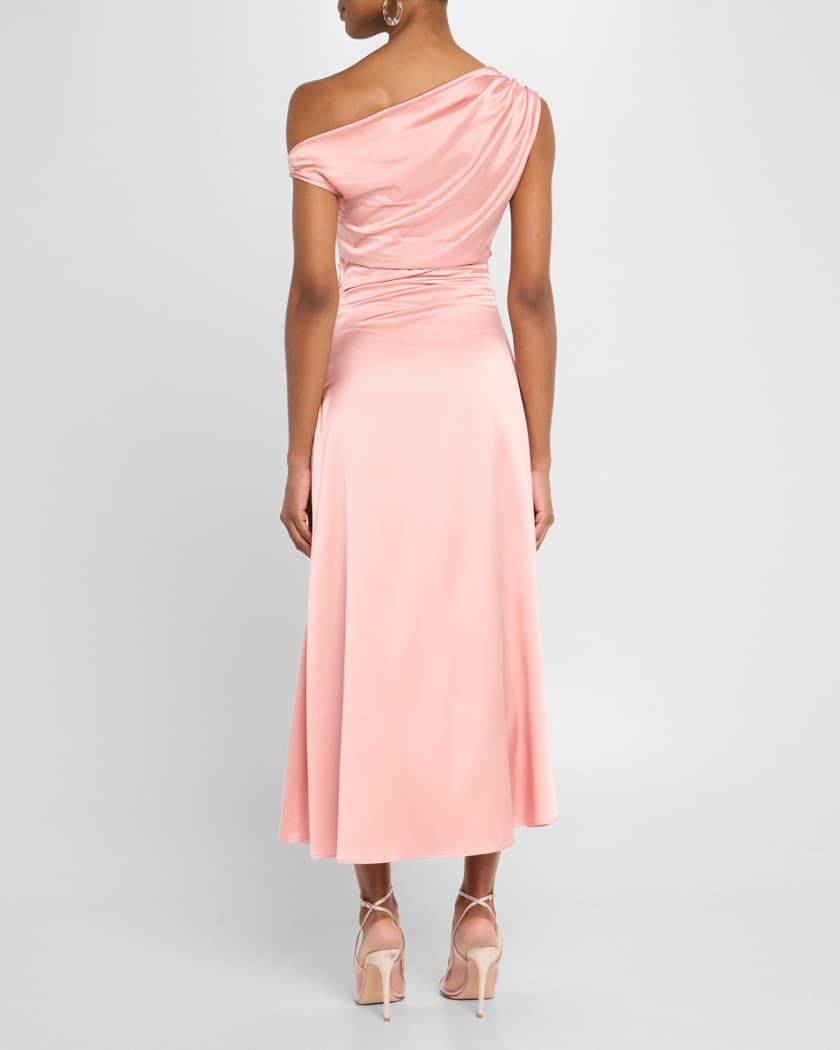 Phare Draped Silk Midi Dress