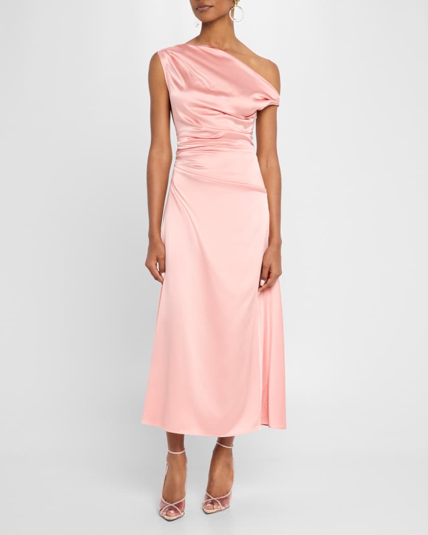 Phare Draped Silk Midi Dress