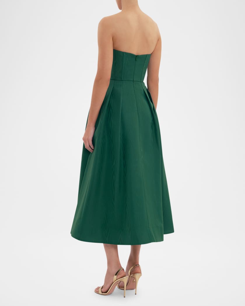 Luiza Pleated Strapless Midi Dress