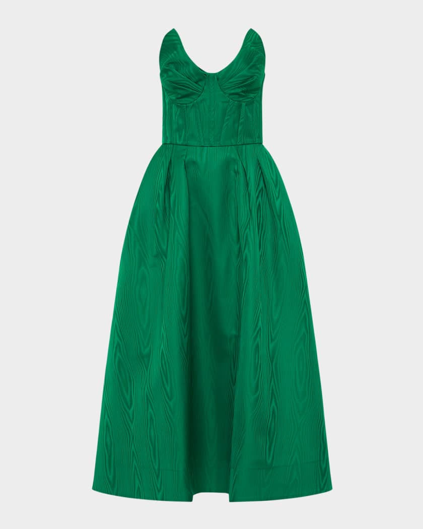 Luiza Pleated Strapless Midi Dress