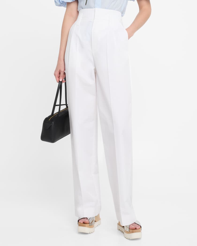 Dice Kayek High-Rise Cotton Gabardine Wide-Leg Pants