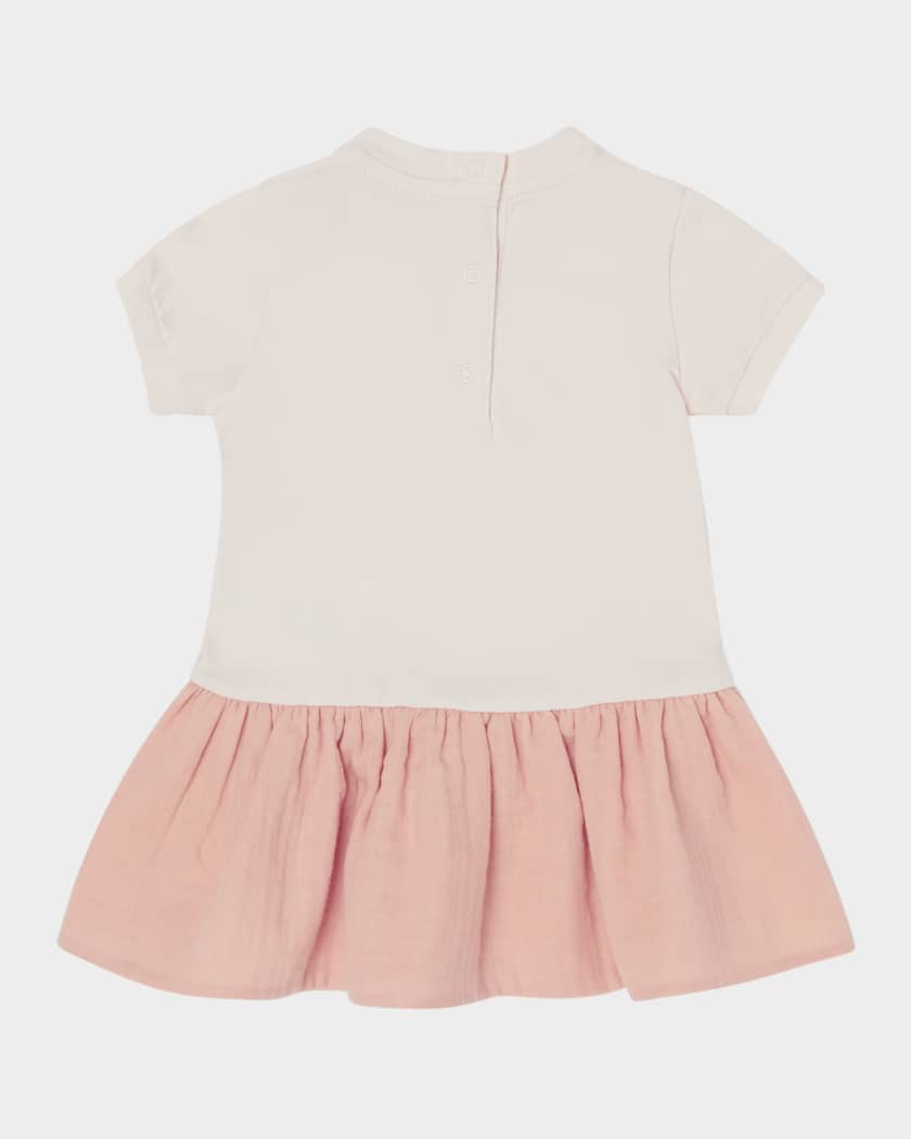 Girl's Jersey Woven Combo Dress, Size 6M-3