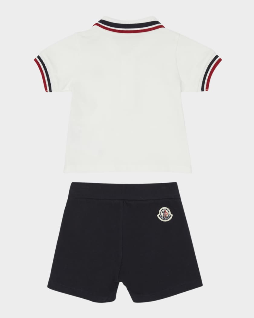 Boy's Short-Sleeve Polo Shirt and Shorts Set, Size 6M-3