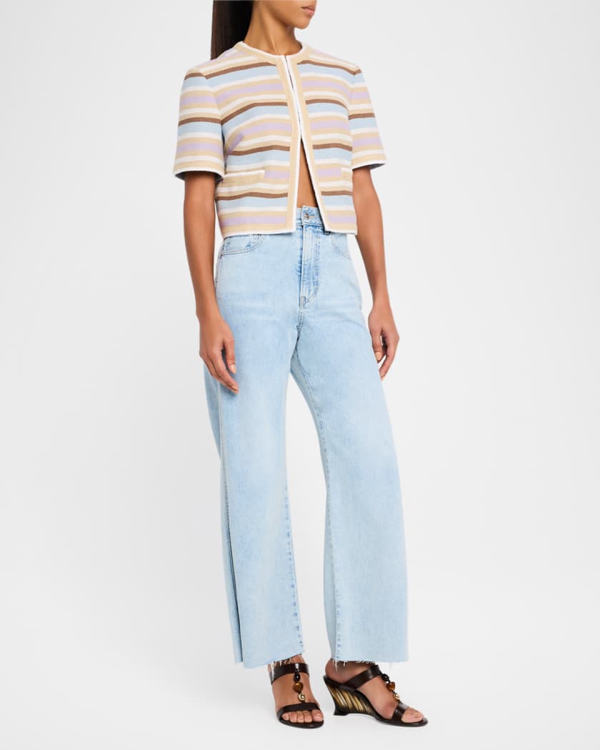 Taylor Cropped High-Rise Wide Jeans