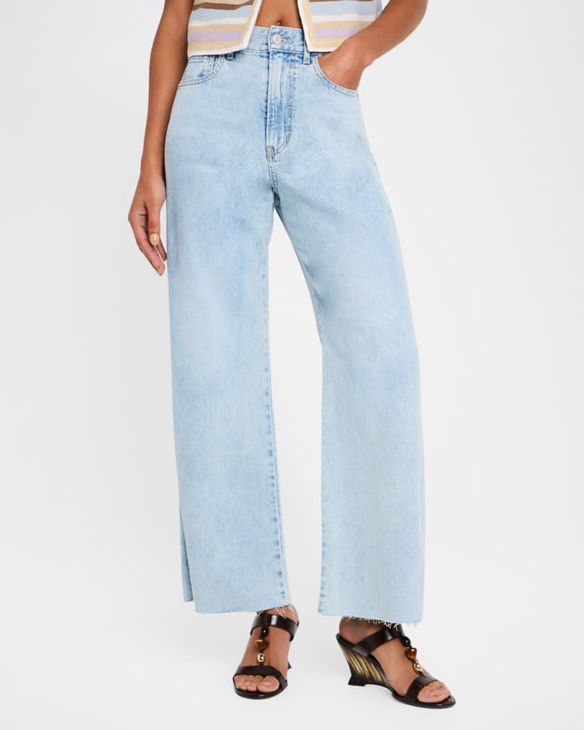 Taylor Cropped High-Rise Wide Jeans