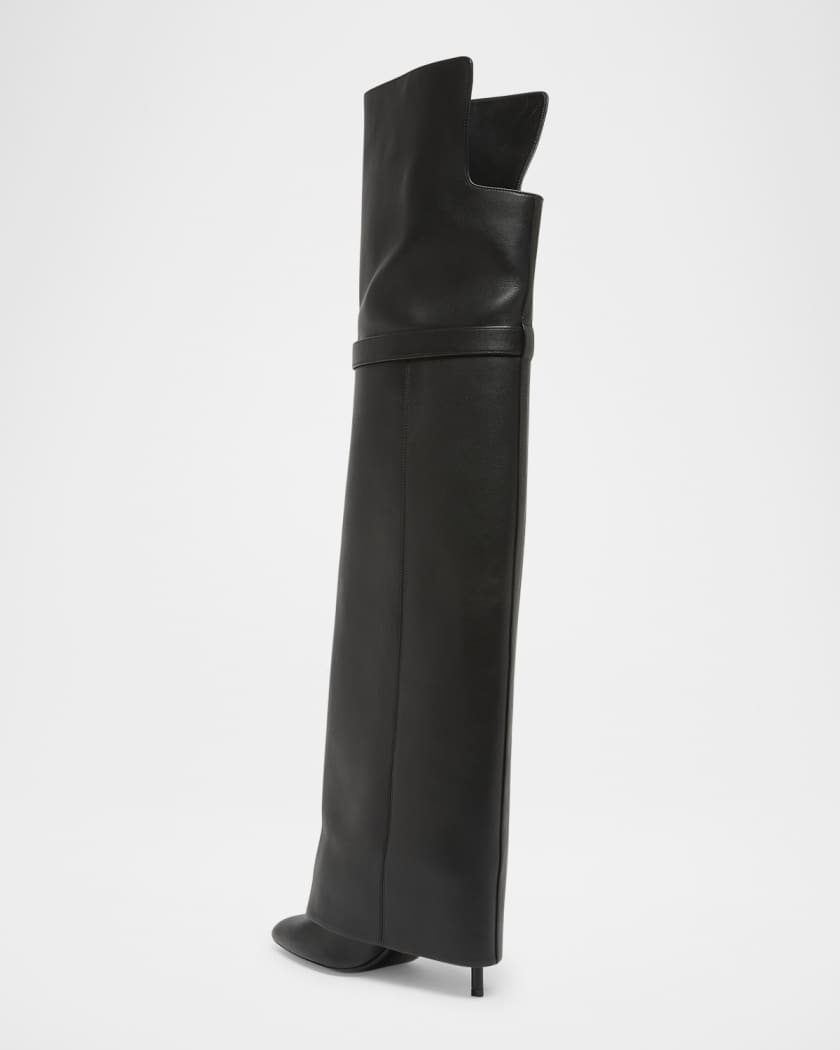 Givenchy Shark Lock Leather Over-the-Knee Boots | Neiman Marcus