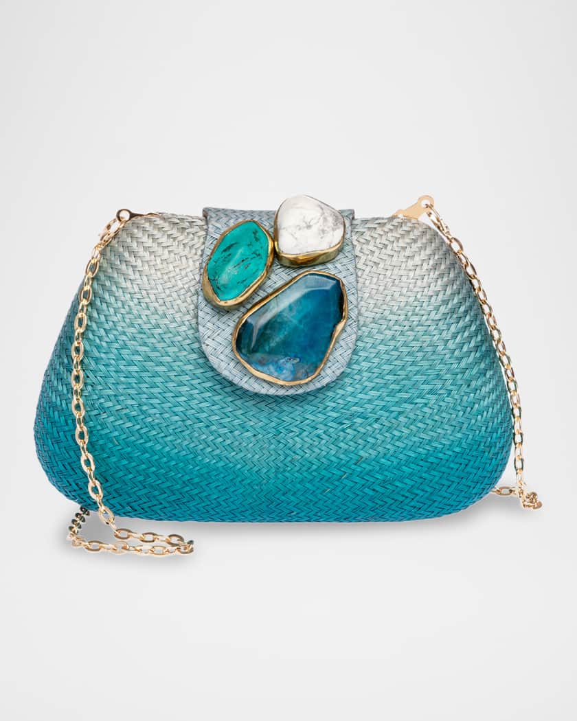 Tamu Stone Tassel Woven Clutch Bag