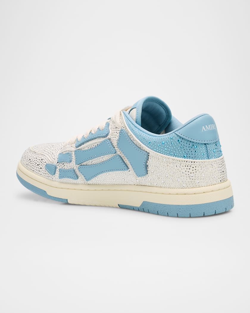 Men's Crystal-Embellished Leather Skel Top Sneakers